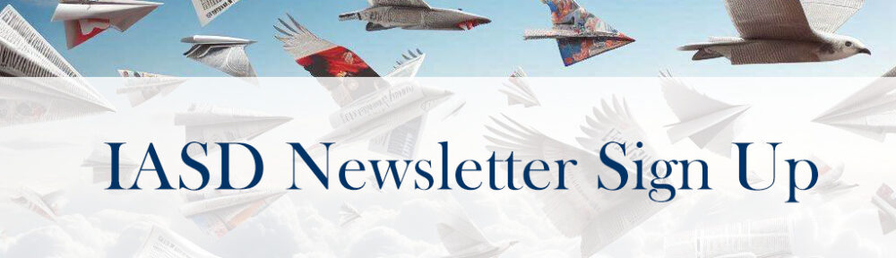 IASD newsletter signup with newspaper airplanes